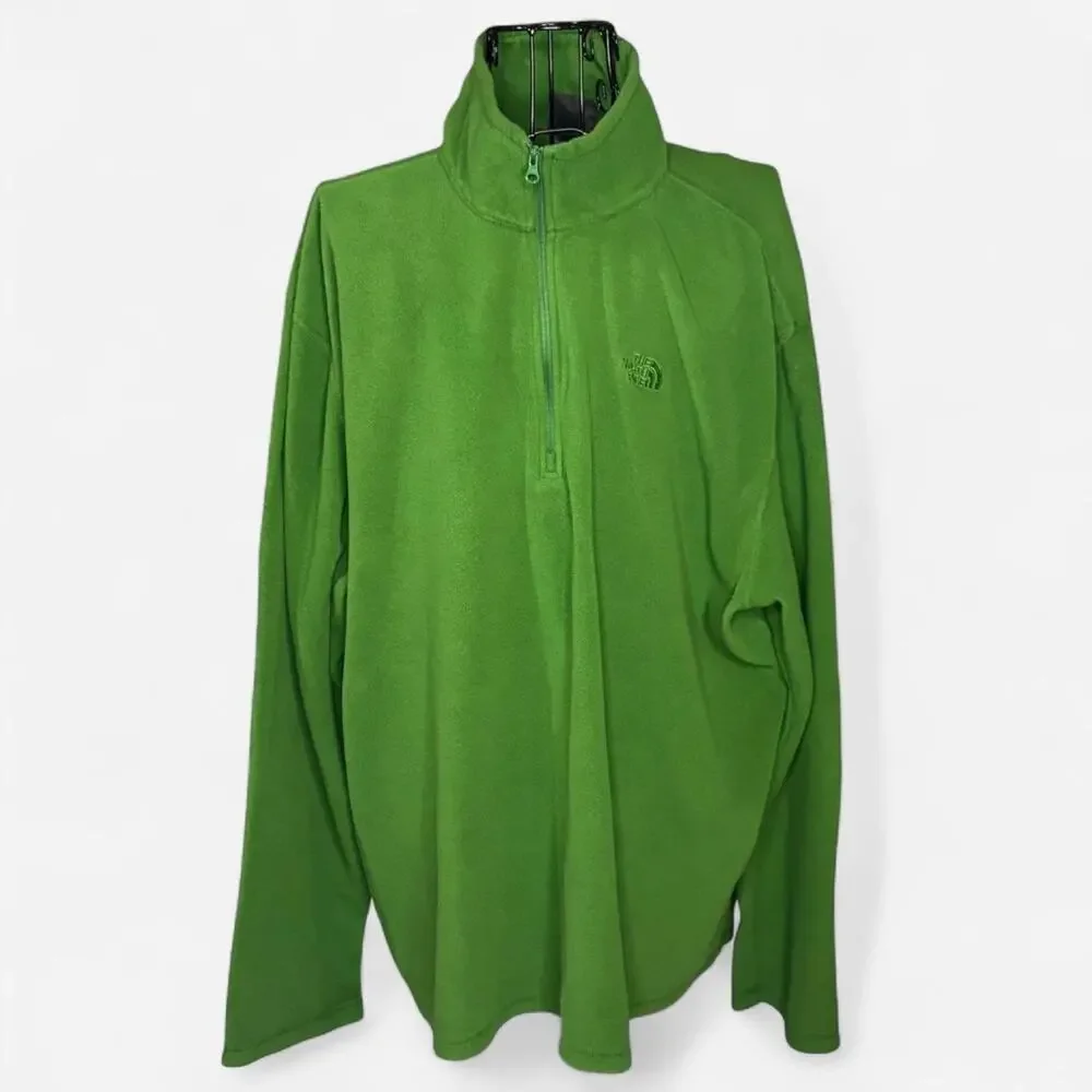 The North Face TKA 100 Glacier Men's XL Quarter-Zip Fleece Pullover, Green